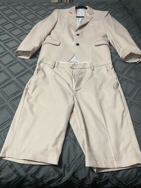 Men's Light Beige Dress Shorts - Classic Tailored Fit